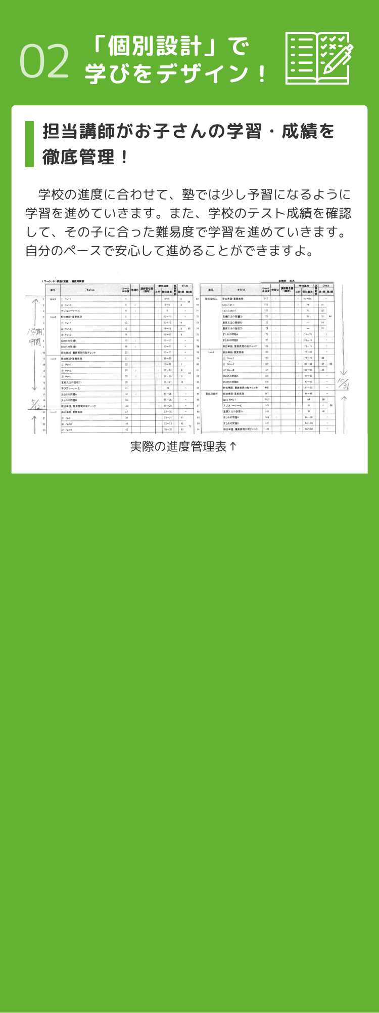 「個別設計」で学びをデザイン！